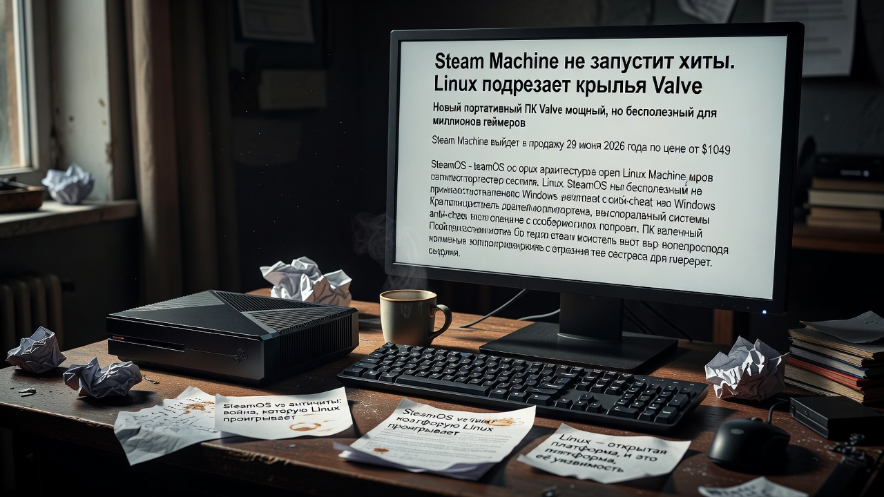 Steam Machine не запустит хиты. Linux подрезает крылья Valve