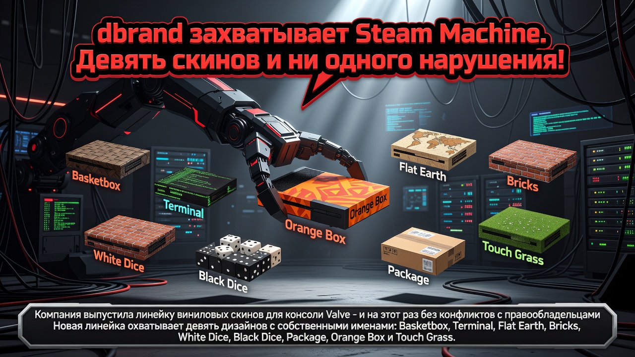 dbrand захватывает Steam Machine. Девять скинов и ни одного нарушения!